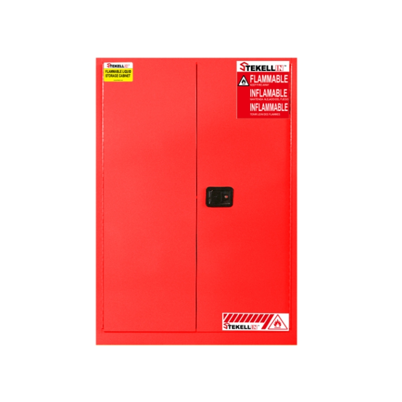Gabinete de seguridad Combustible, 110 galón, rojo, puerta doble, Manual/ autocerrtipo de puerta (110 Gal/415 L)