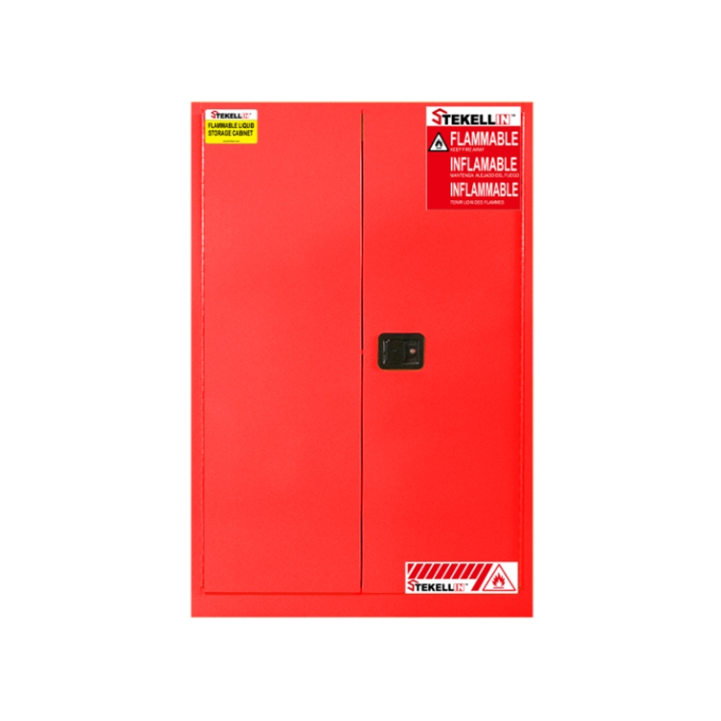 Gabinete de seguridad Combustible, 90 galón, rojo, puerta doble, Manual/ autocerrtipo de puerta (90 Gal/340 L)