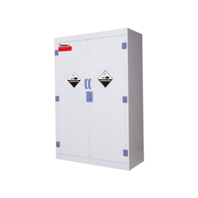 PP armario de almacenamiento fuerte, blanco, de doble puerta (45 Gal/170 L)