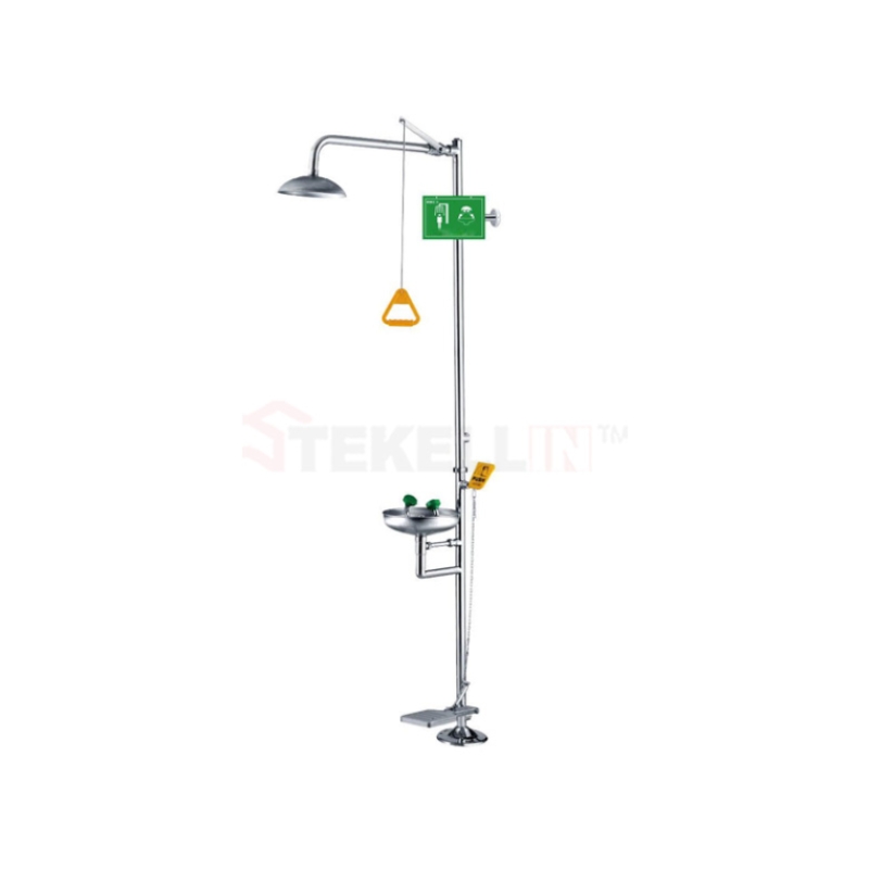 Ducha de emergencia y Eyewash combinación, de acero inoxidable con/sin ABS revesti.