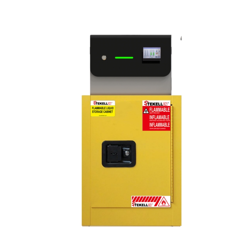 Caja de filtración inteligente portátil, equipo de filtración independiente para armarios de almacenamiento de productos químicos, Color blanco y negro, con pantalla