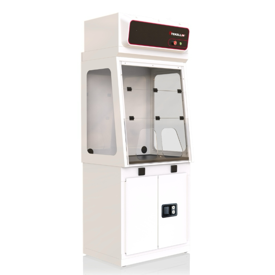 Campana de humo sin canal de acero, con armario inferior, ancho 880/1000/1275/1600mm, sin pantalla